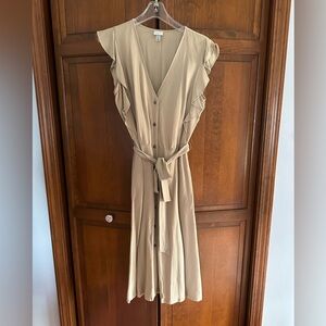 A New Day Khaki Tie Waist Dress, Tan